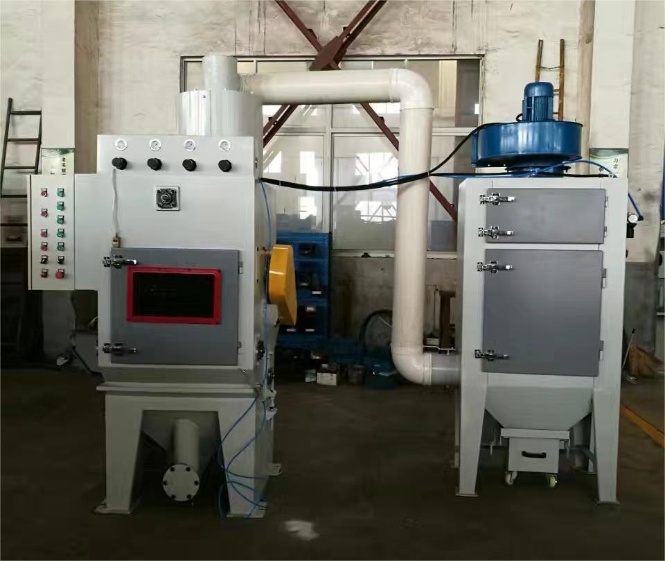 石柱中小型零件履带式自动喷砂机高效清洁省时省力